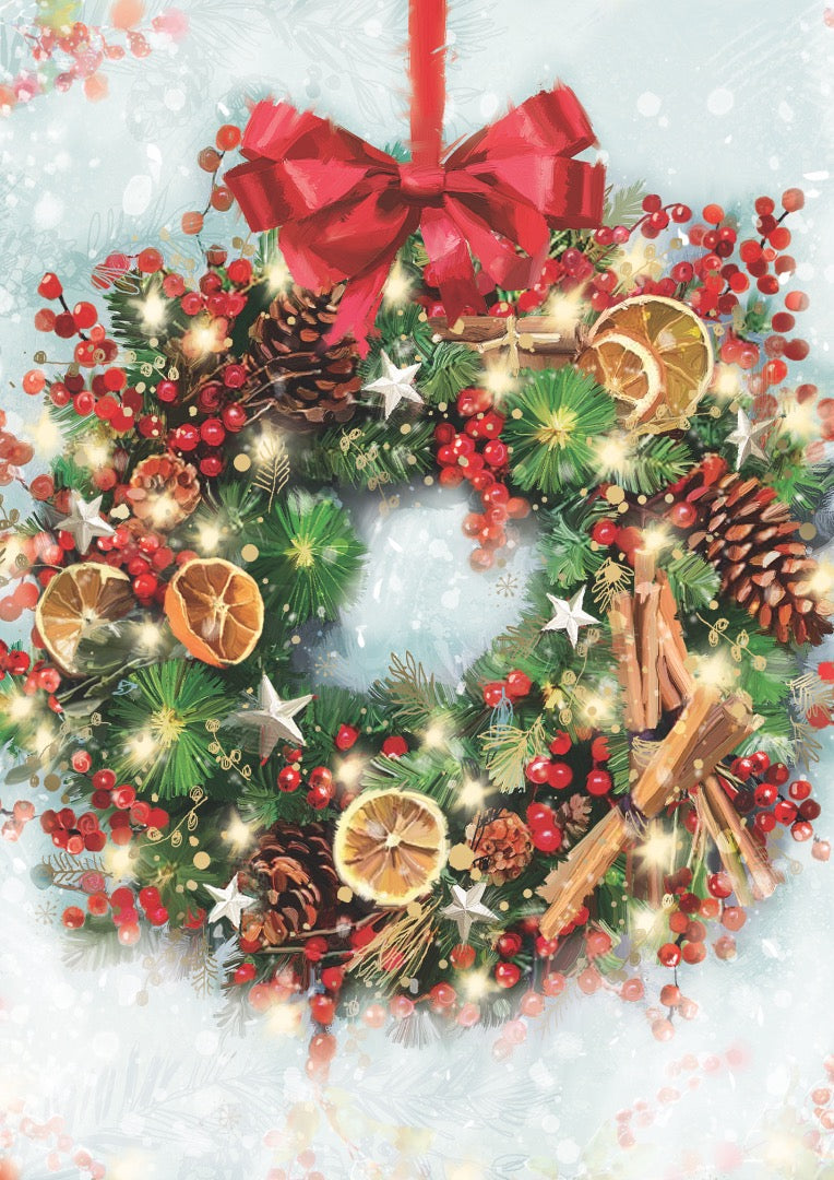 Cosy Christmas Traditional Box of 24 Assorted Xmas & New Year Cards - 4 Each of 6 Designs by Ling Design