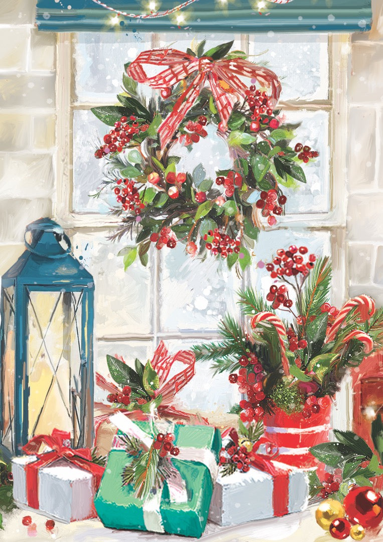 Cosy Christmas Traditional Box of 24 Assorted Xmas & New Year Cards - 4 Each of 6 Designs by Ling Design