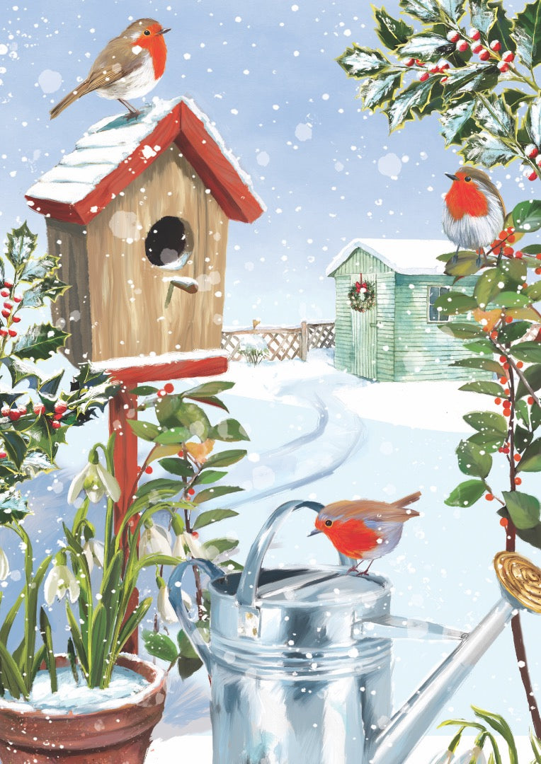 Snowy Scenes Box of 24 Assorted Christmas & New Year Cards - 4 Each of 6 Designs by Ling Design