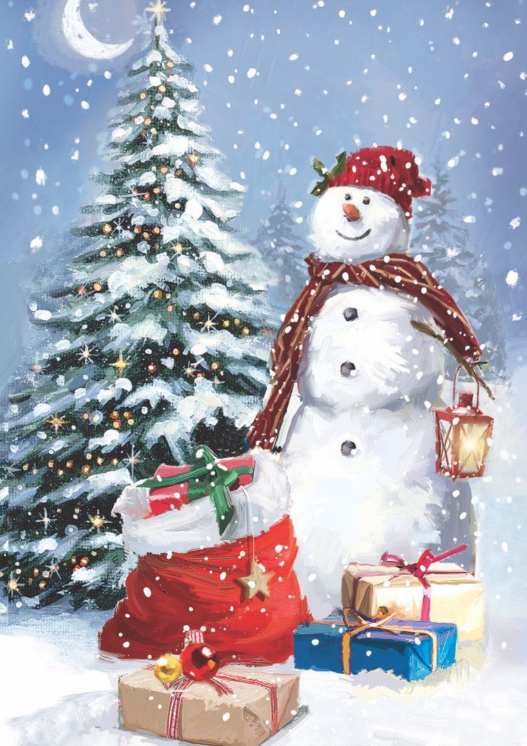 Snowy Scenes Box of 24 Assorted Christmas & New Year Cards - 4 Each of 6 Designs by Ling Design