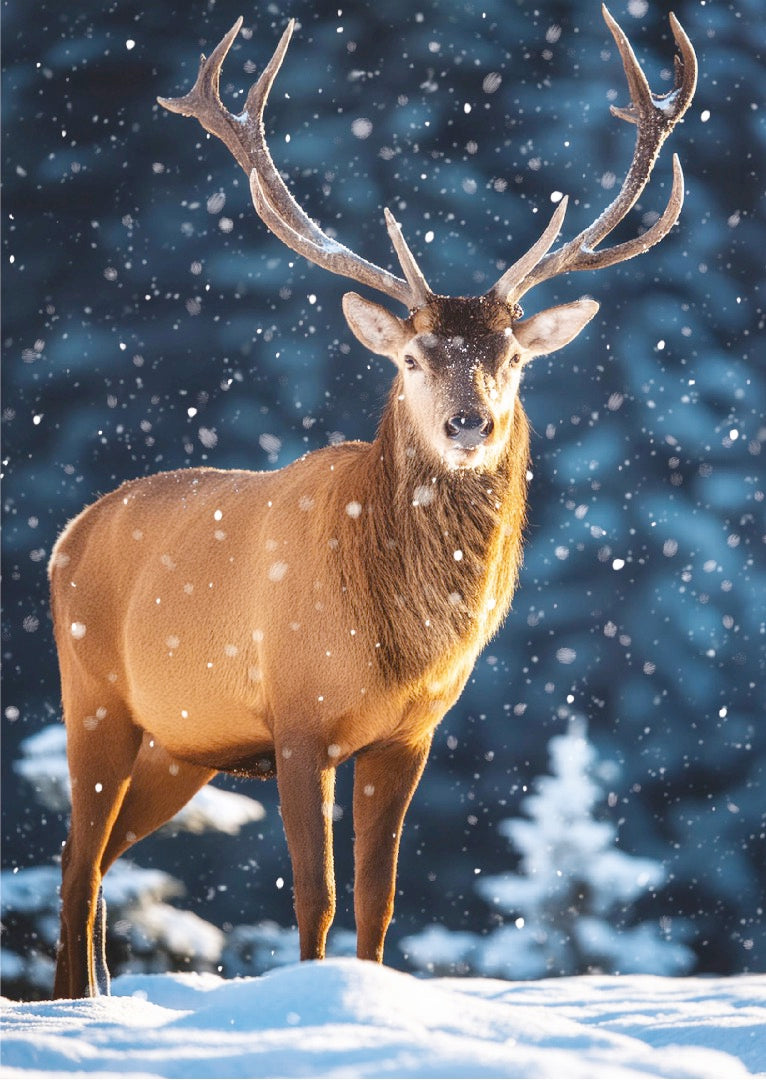 Winter Animals Box of 24 Assorted Christmas & New Year Cards - 4 Each of 6 Designs by Ling Design