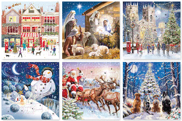 Advent Calendar Christmas Coundown - 24 Door - Large Square (9.5'' x 9.5'') Gift Card with Envelope by Ling Design