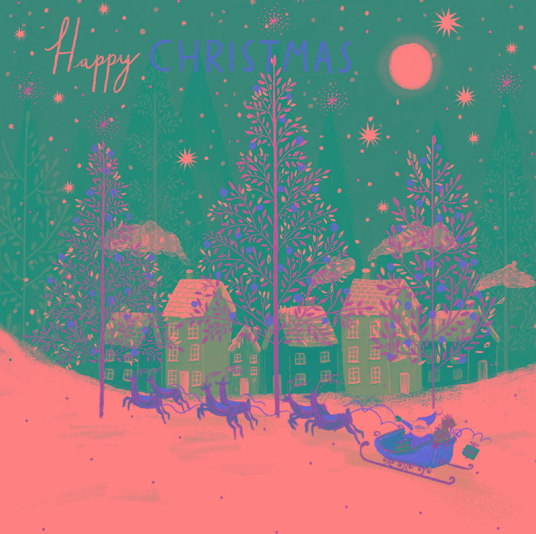 Scenic Festive Art Collection of 9 -Pack of 6 Charity Christmas & New Year Cards - Premium Board - Eco-Friendly by Ling Design