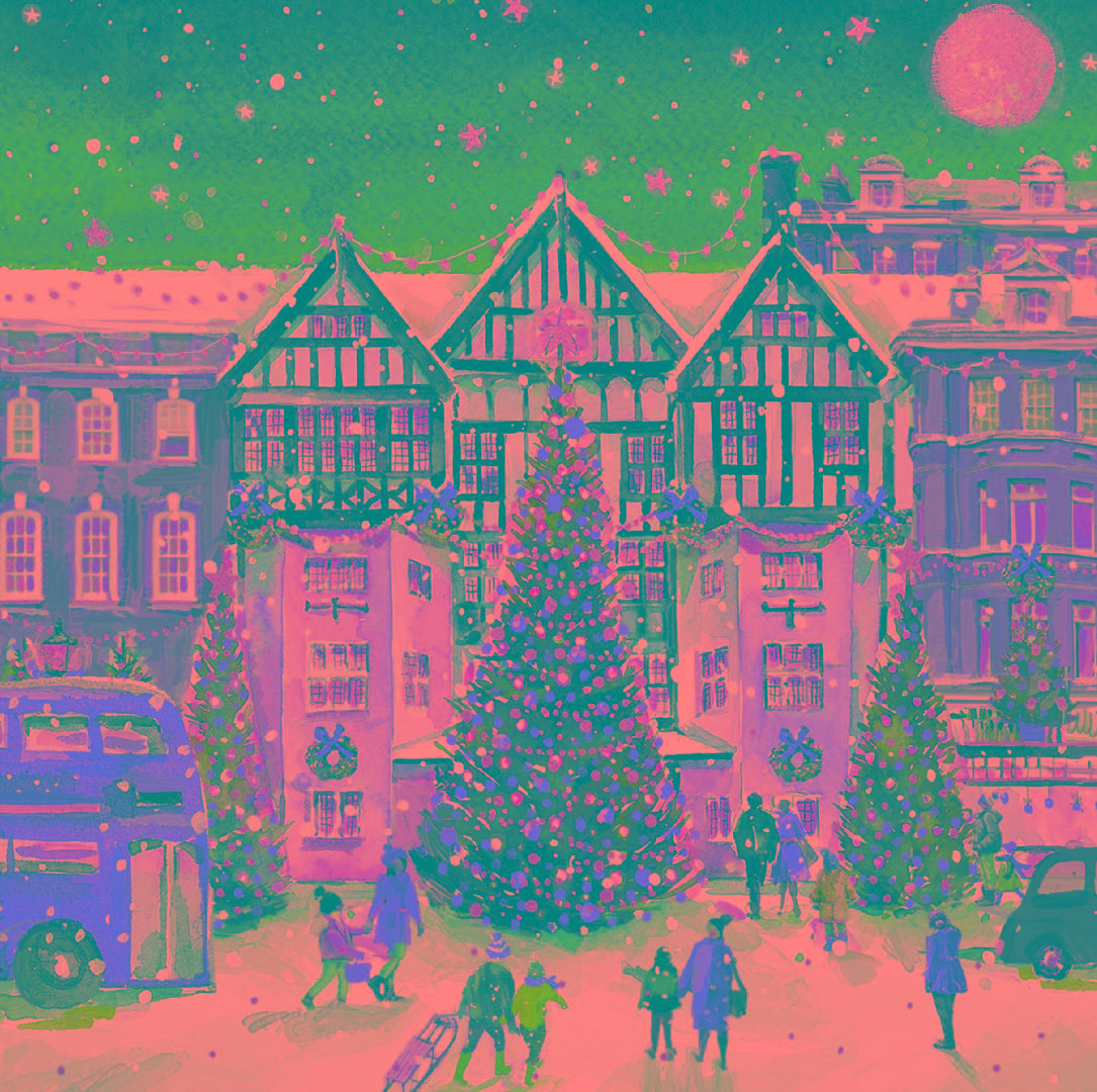 Scenic Festive Art Collection of 9 -Pack of 6 Charity Christmas & New Year Cards - Premium Board - Eco-Friendly by Ling Design