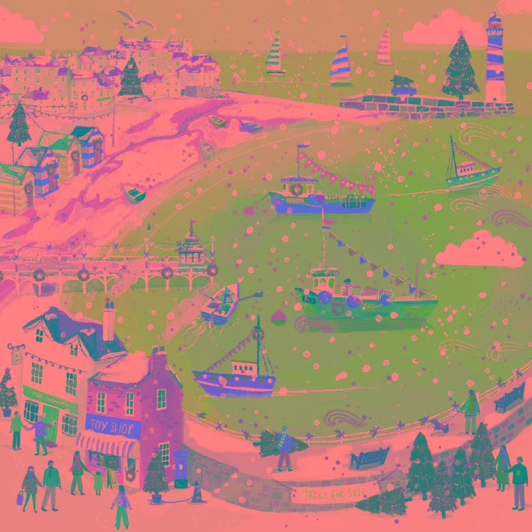 Scenic Festive Art Collection of 9 -Pack of 6 Charity Christmas & New Year Cards - Premium Board - Eco-Friendly by Ling Design