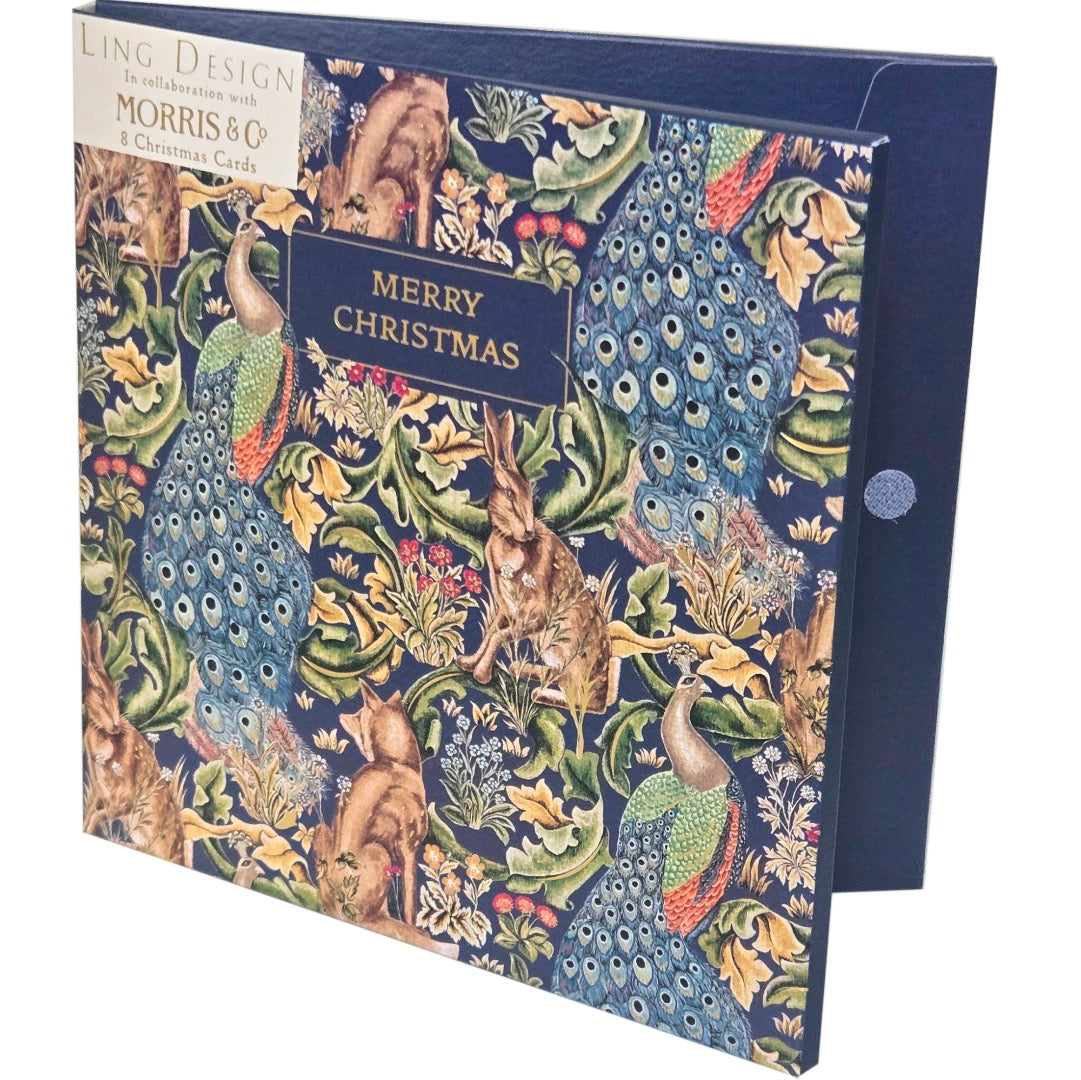 Wild Forest William Morris - Festive Arts & Crafts 8 Christmas Cards in 2 Designs