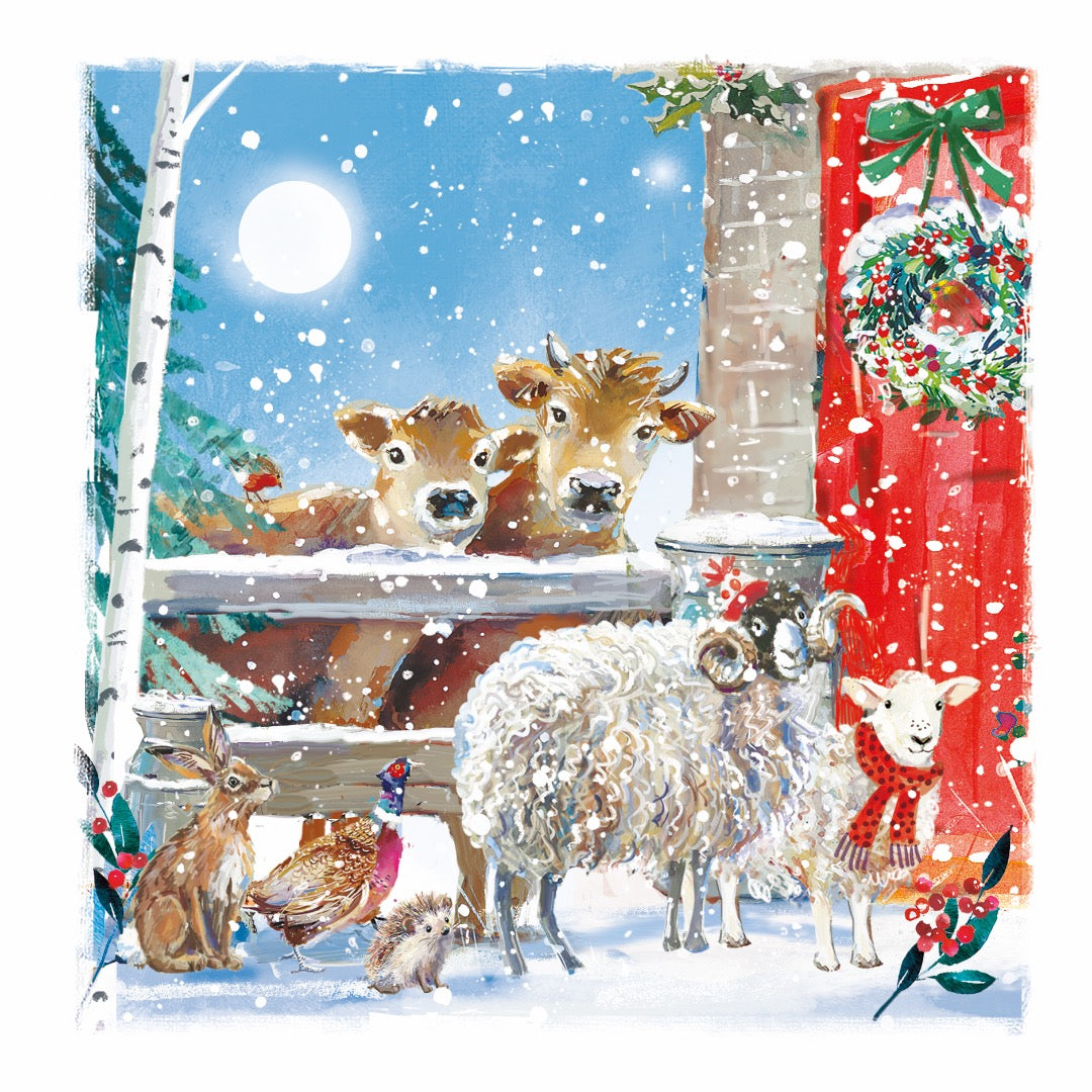 Festive Wildlife Premium Bumper Box of 30 CHARITY Christmas Cards in 6 Designs - 16 x 16cm - Gloss Finish - Great British Card Company