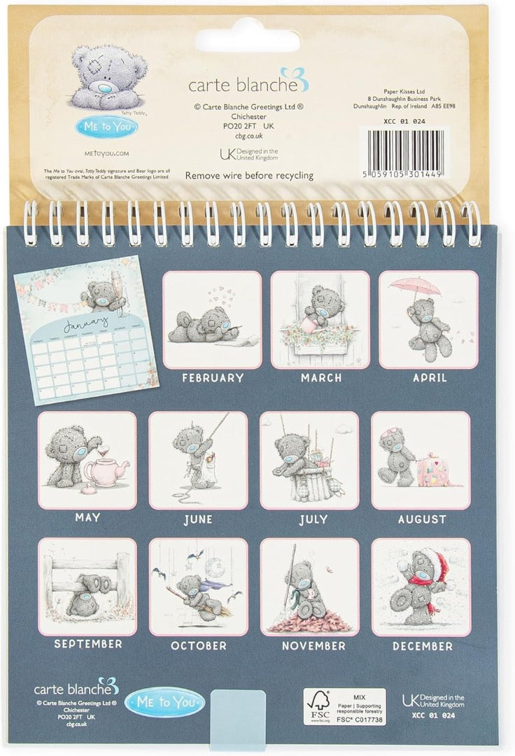2026 Officially Cute Me to You Tatty Teddy Bear Desk Top Calendar - Page a Month