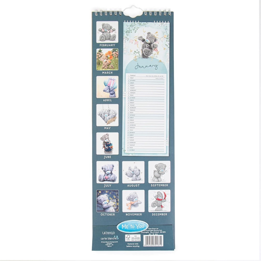 2026 Official Me to You Tatty Teddy Bear Multi-Brand Slim Calendar - 42x14cm