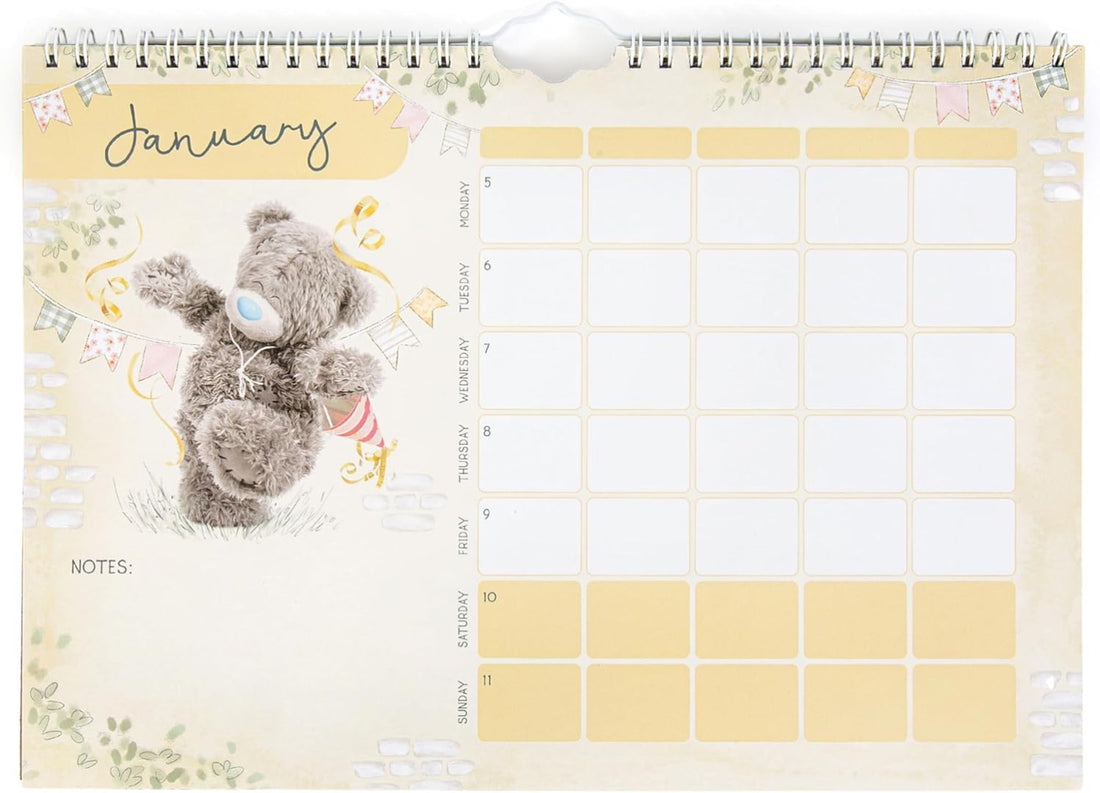 2026 Official Me to You Tatty Teddy Bear A4 Organiser Calendar - Week to View