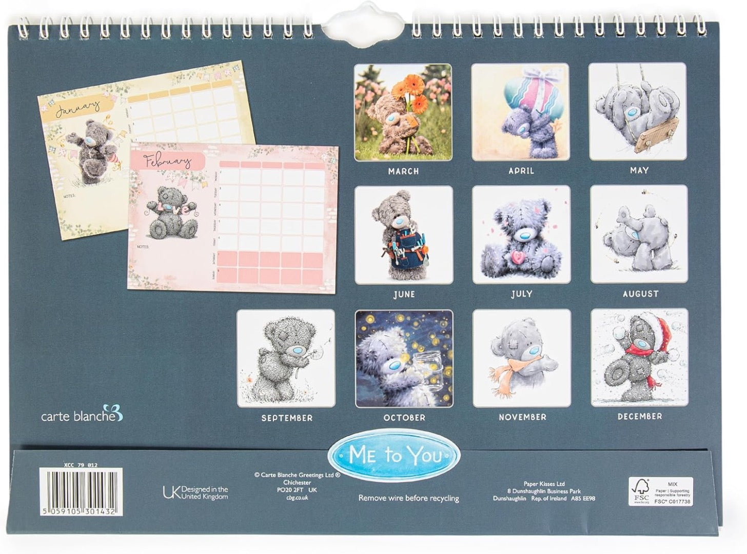 2026 Official Me to You Tatty Teddy Bear A4 Organiser Calendar - Week to View