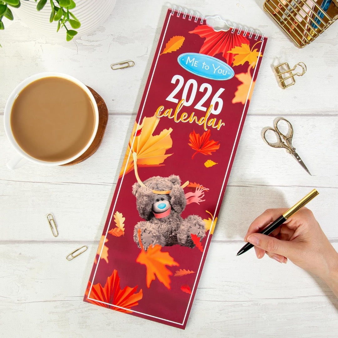 2026 Official Me to You Photo Finish Tatty Teddy Bear Slim Wall Calendar 42x14cm