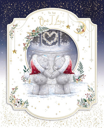 To The One I Love Me To You Tatty Teddy Luxury Handmade Christmas Box Card 8x10'' In Keepsake Box - Official Collection