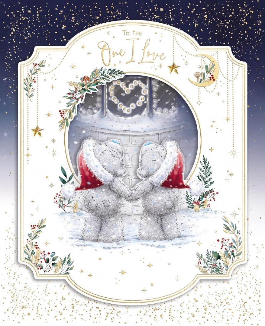 To The One I Love Me To You Tatty Teddy Luxury Handmade Christmas Box Card 8x10'' In Keepsake Box - Official Collection