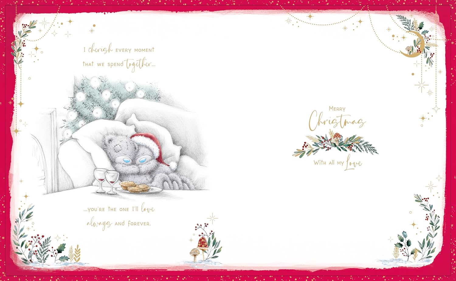 To The One I Love Me To You Tatty Teddy Luxury Handmade Christmas Box Card 8x10'' In Keepsake Box - Official Collection