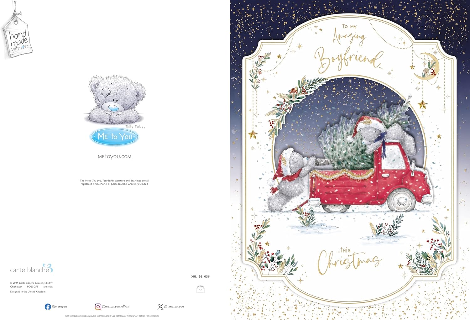 Amazing Boyfriend Me To You Tatty Teddy Luxury Boxed Keepsake Christmas Card