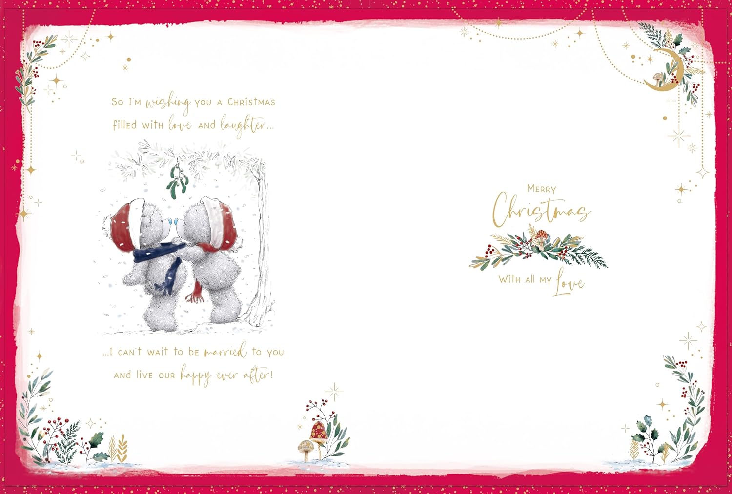 For My Brilliant Fianc� Me To You Tatty Teddy Luxury Handmade Christmas Box Card - 9x12ins - Official Collection