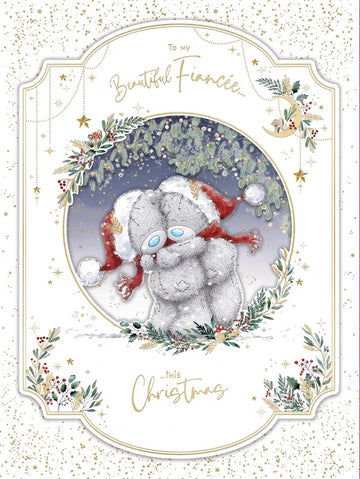 My Beautiful Fianc�e Me To You Tatty Teddy Luxury Boxed Handmade Christmas Card - 9x12ins - Official Collection