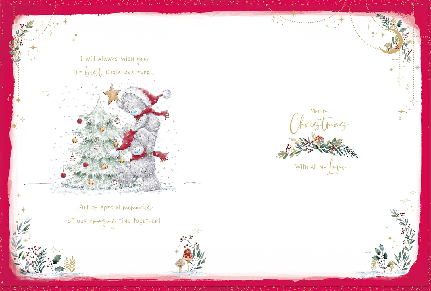 For a Amazing Husband Me To You Tatty Teddy Luxury Handmade Boxed Christmas Card - 12'' x 9'' - Official Collection