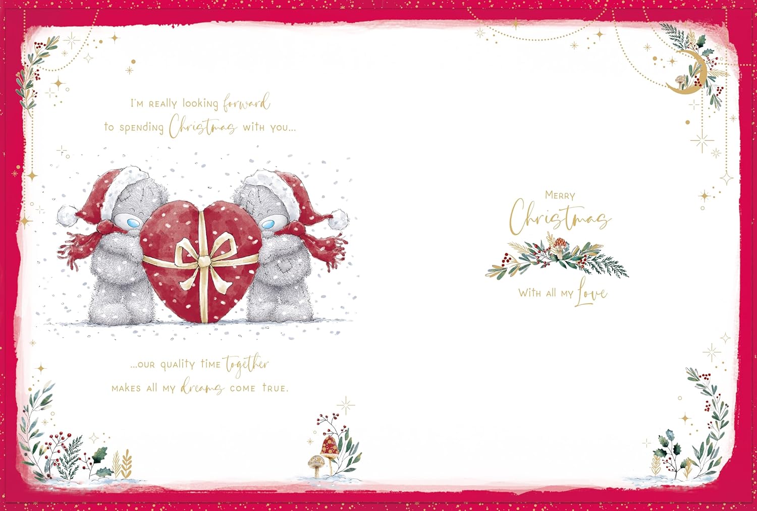 One I Love Me To You Tatty Teddy A4 Luxury Handmade Keepsake Christmas Box Card