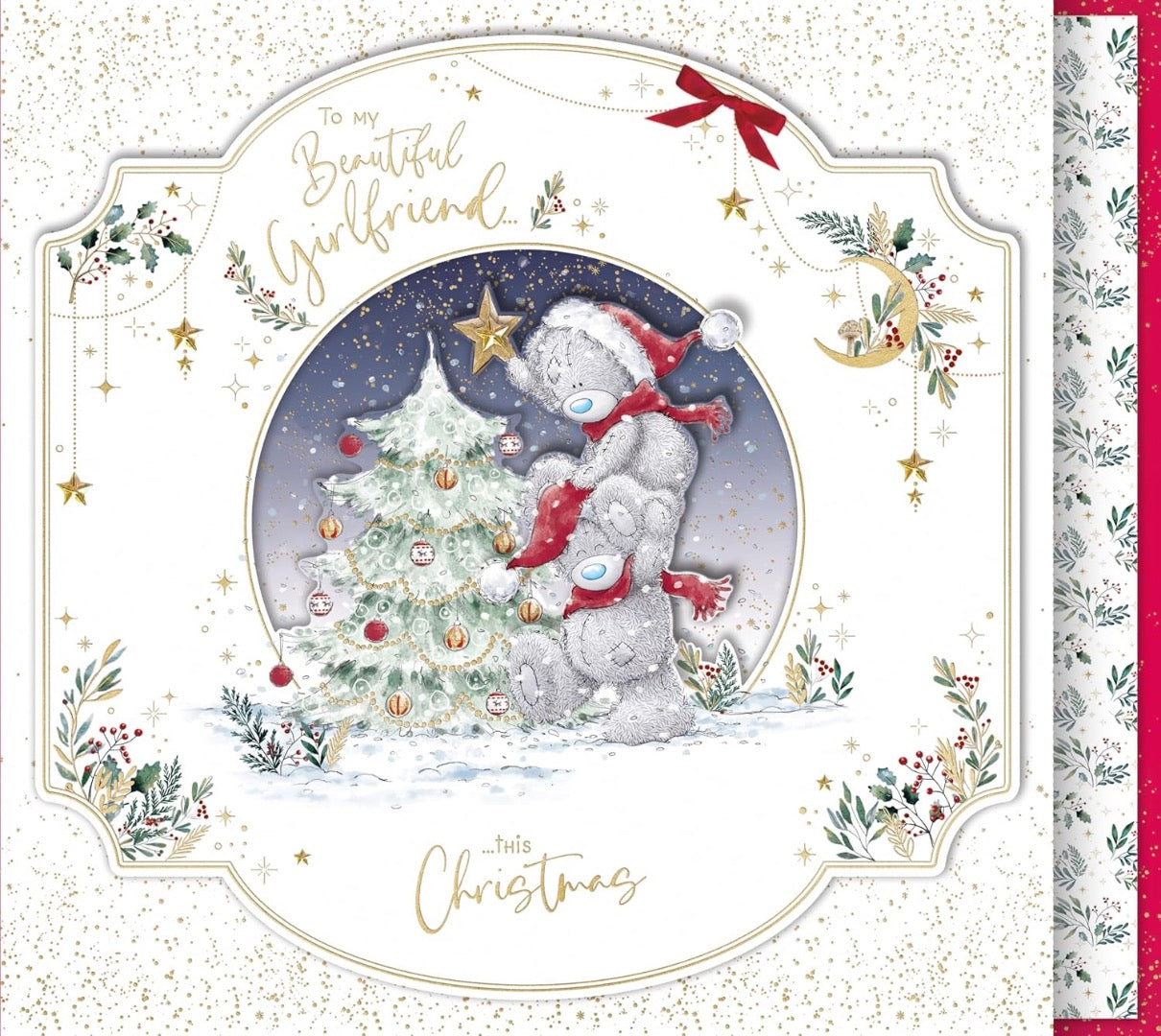 Beautiful Girlfriend Me To You Tatty Teddy Bear XL Keepsake Boxed Christmas Card - 12x14ins - Official Collection
