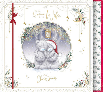 To My Amazing Wife Me To You Tatty Teddy Luxury Keepsake Boxed Christmas Card - 12x14ins - Official Collection