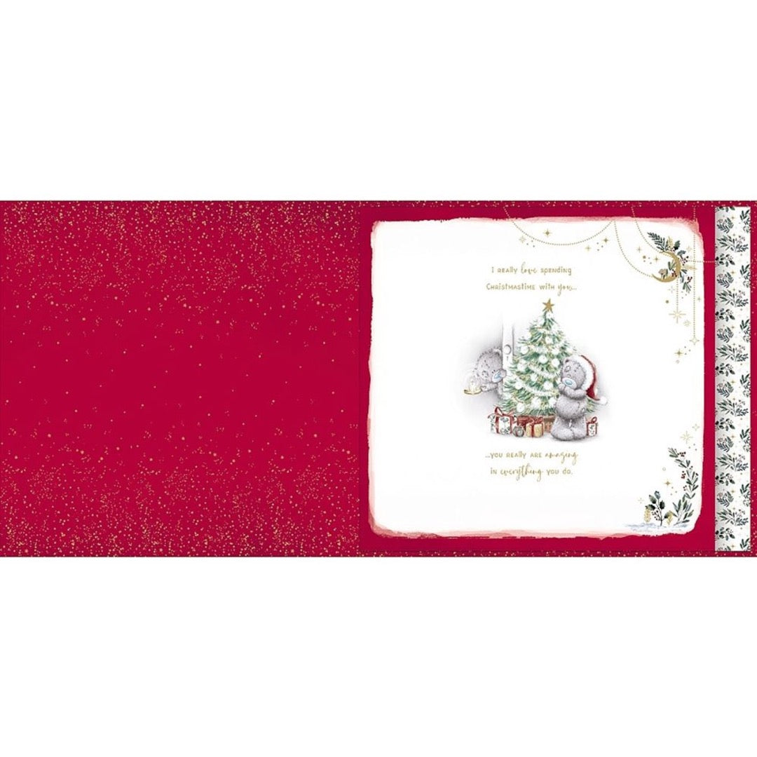 To My Amazing Wife Me To You Tatty Teddy Luxury Keepsake Boxed Christmas Card - 12x14ins - Official Collection