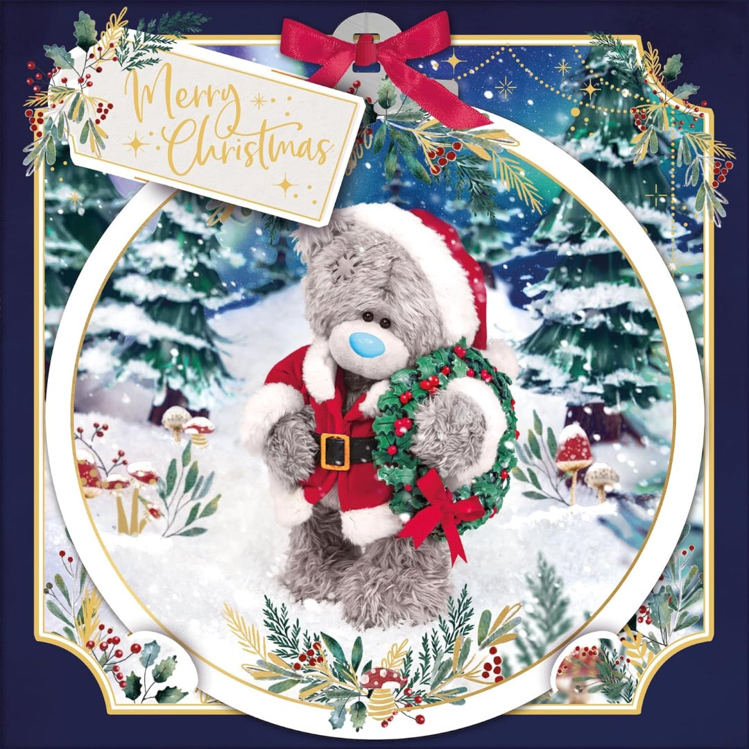 Tatty Teddy in Santa Suit 2025 Me to You 3D Christmas Card With Keepsake Bauble-Style Plaque 6x6''- Official Collection