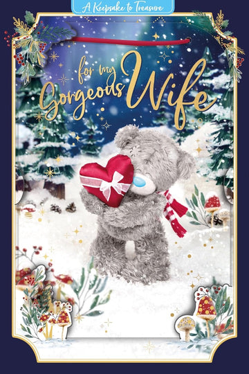 For My Gorgeous Wife 2025 Me to You Tatty Teddy 3D Christmas Keepsake Card 6x9'' - Official Collection