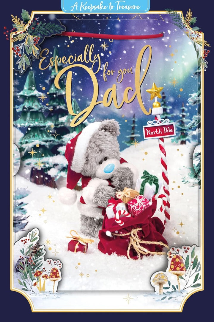2025 Me to You Tatty Teddy Cute 3D Christmas Keepsake Card For Dad - 6x9'' - Official Collection