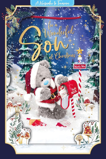 2025 For A Wonderful Son Me to You Tatty Teddy Bear 3D Christmas Keepsake Card - 6x9'' - Official Collection