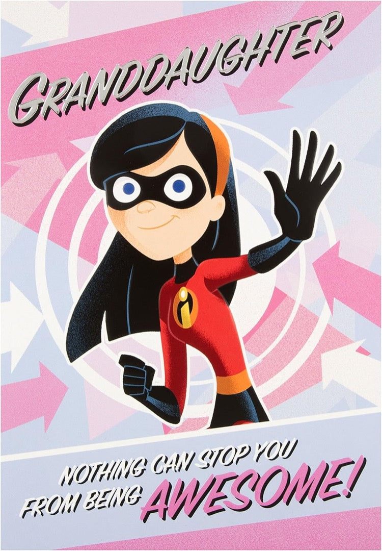 Awesome Granddaughter Happy Birthday Card The Incredibles Violet Disney Pixar