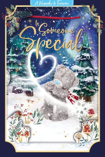 Me to You Tatty Teddy 3D Christmas Keepsake Card For Someone Special, Tatty Teddy With Magical Snowflake 6x9ins - Official Collection