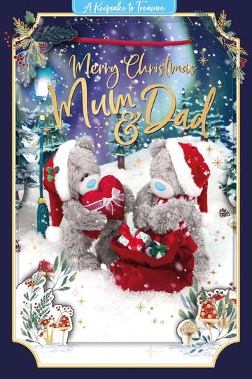 Me to You Tatty Teddy Bear 3D Christmas Keepsake Card For Mum and Dad - 6x9'' - Official Collection