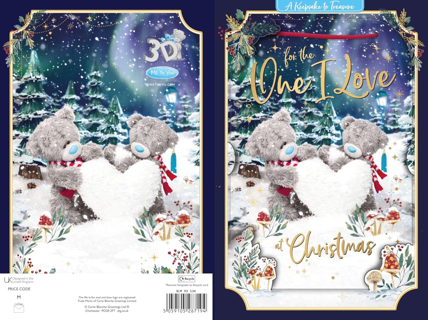 2025 Me to You Tatty Teddy Bear 3D Christmas Card For The One I Love - 6x9'' - Official Collection