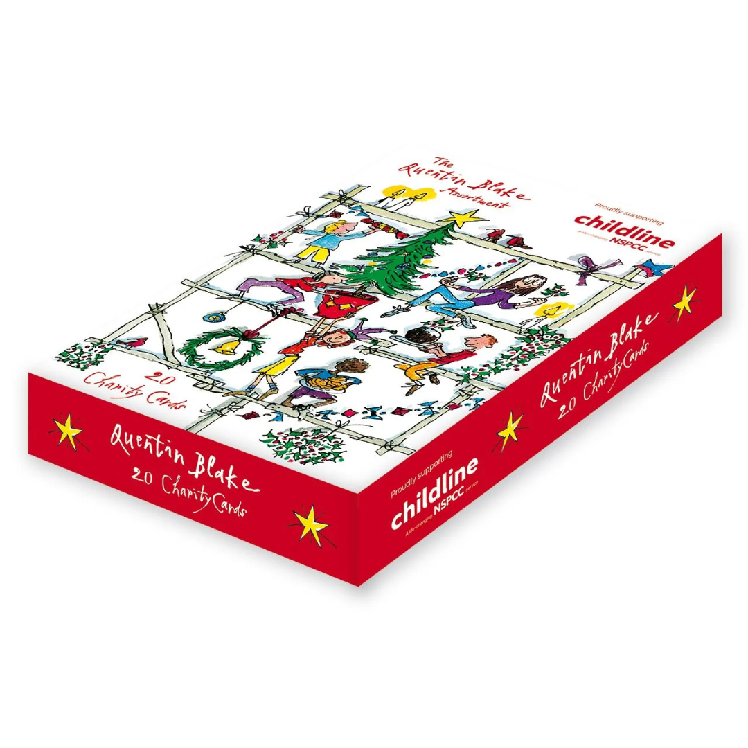 Charity Christmas Cards 20 Assorted 5 Designs Quentin Blake NSPCC - Xmas Boxed