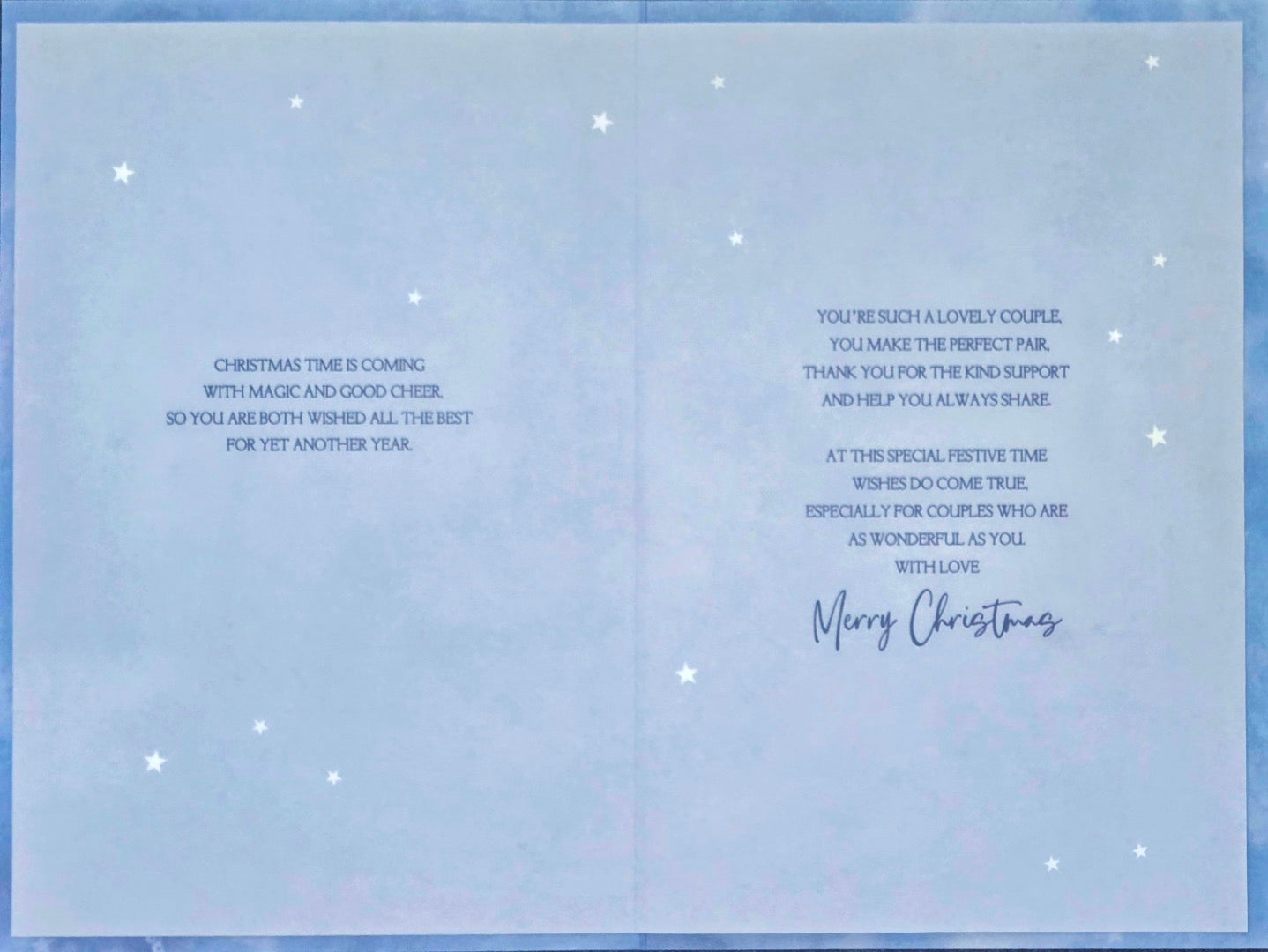 To Special Son & Fianc�e Festive Tree Winter Wonderland Christmas Greeting Card (23x15.5cm)  Silver Foil Finish with Silver Envelope