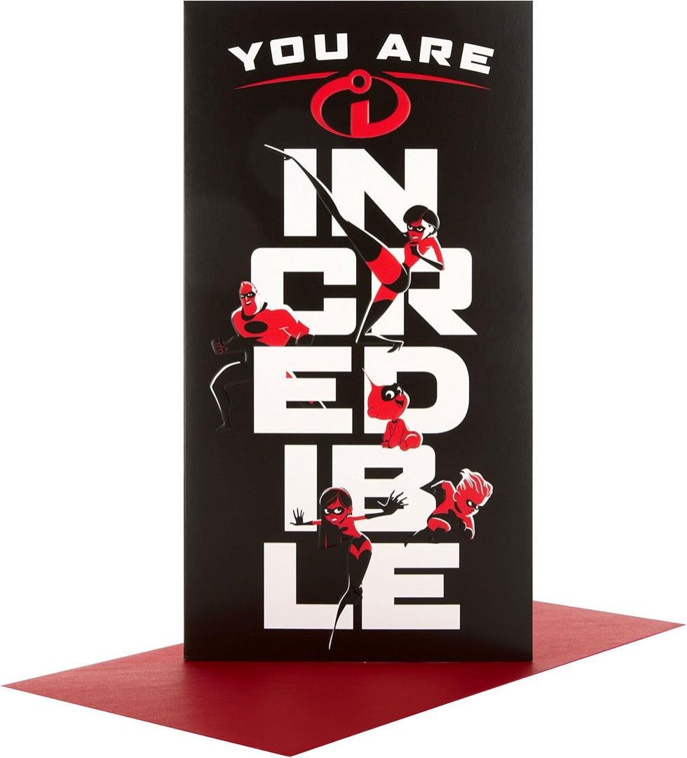 You Are Incredible Blank Card Birthday any Occasion Disney Pixar Incredibles 2
