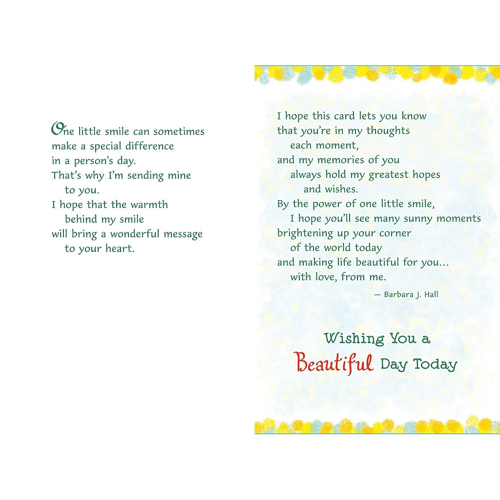 Sending a Little Smile in this Card Heartfelt Sentimental Verse Foldout Keepsake