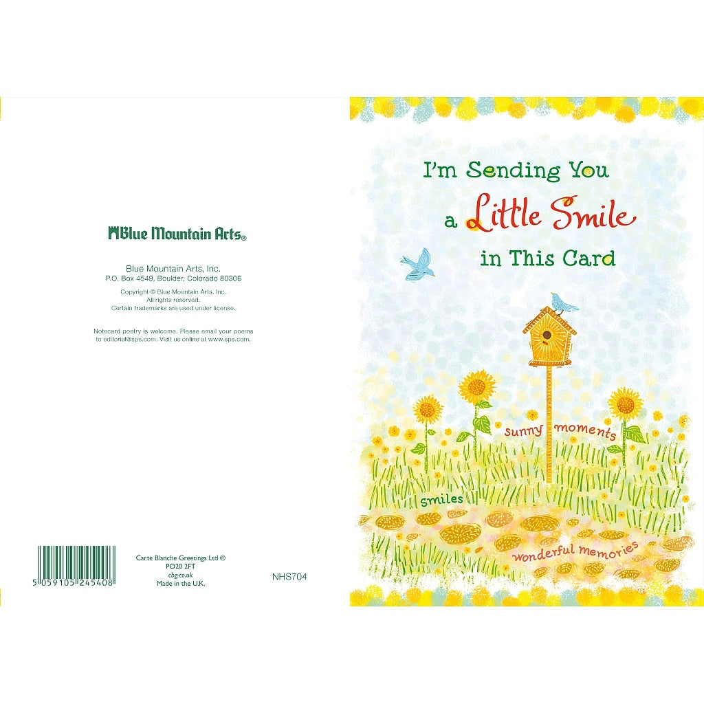Sending a Little Smile in this Card Heartfelt Sentimental Verse Foldout Keepsake