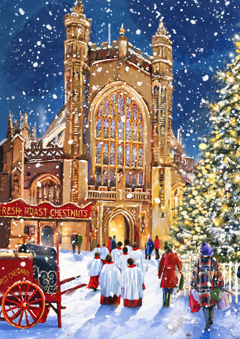 Classic Festive Collection Premium Christmas Cards Box Set, 24 Pack, 6 Designs (4 Each)