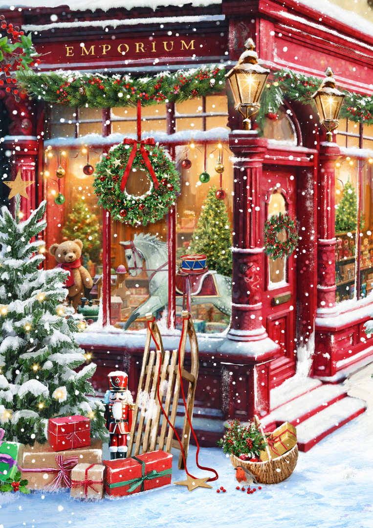 Classic Festive Collection Premium Christmas Cards Box Set, 24 Pack, 6 Designs (4 Each)