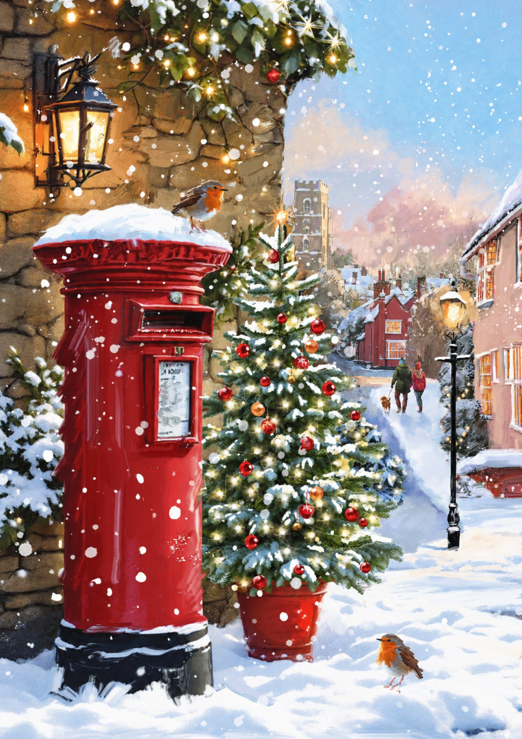 Classic Festive Collection Premium Christmas Cards Box Set, 24 Pack, 6 Designs (4 Each)