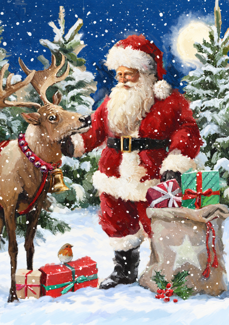 Classic Festive Collection Premium Christmas Cards Box Set, 24 Pack, 6 Designs (4 Each)