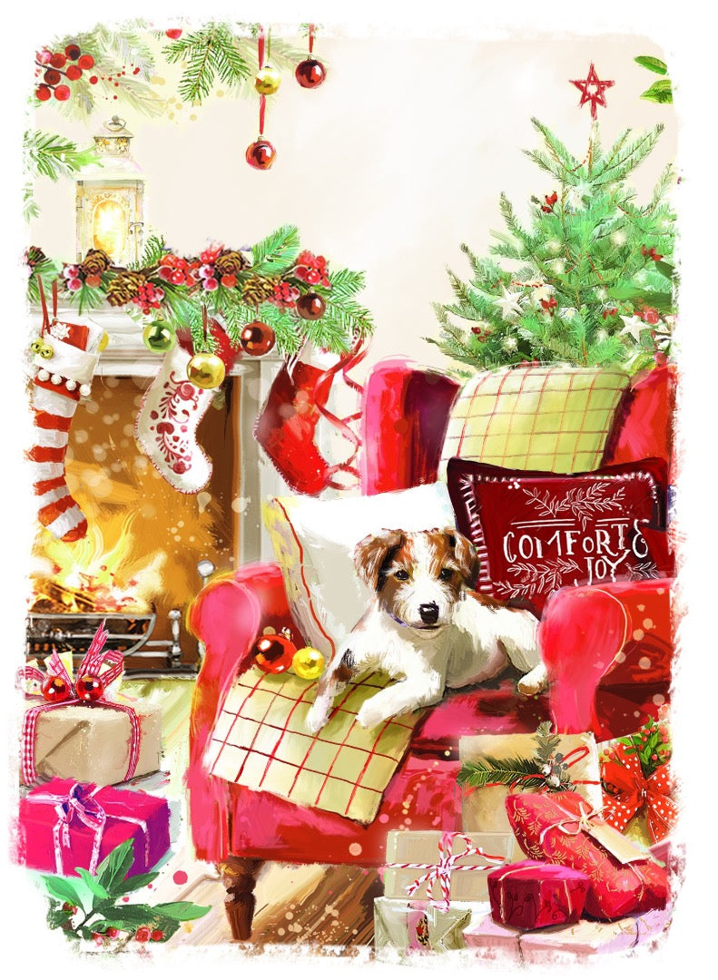 Cosy Home Festive Premium Boxed Set of 24 Christmas & New Year Cards, 6 Designs, 4 of Each