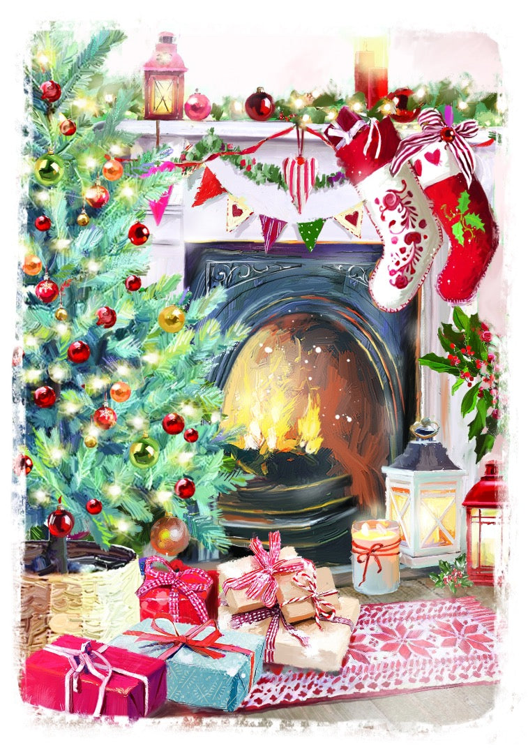 Cosy Home Festive Premium Boxed Set of 24 Christmas & New Year Cards, 6 Designs, 4 of Each