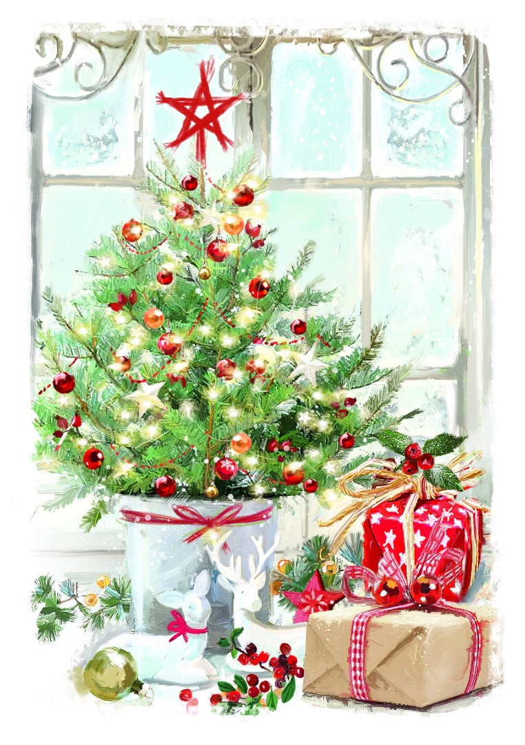 Cosy Home Festive Premium Boxed Set of 24 Christmas & New Year Cards, 6 Designs, 4 of Each