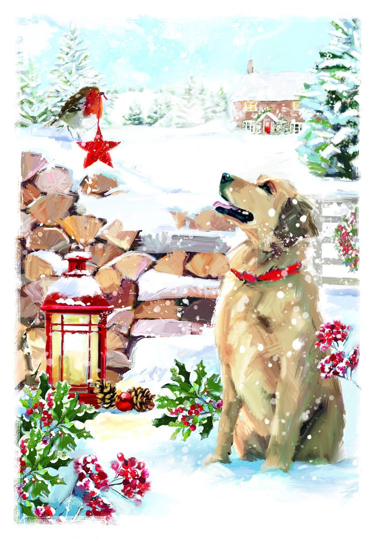 Traditional Christmas & New Year Greeting Card Box Set, 24 Premium Cards, 6 Festive Designs