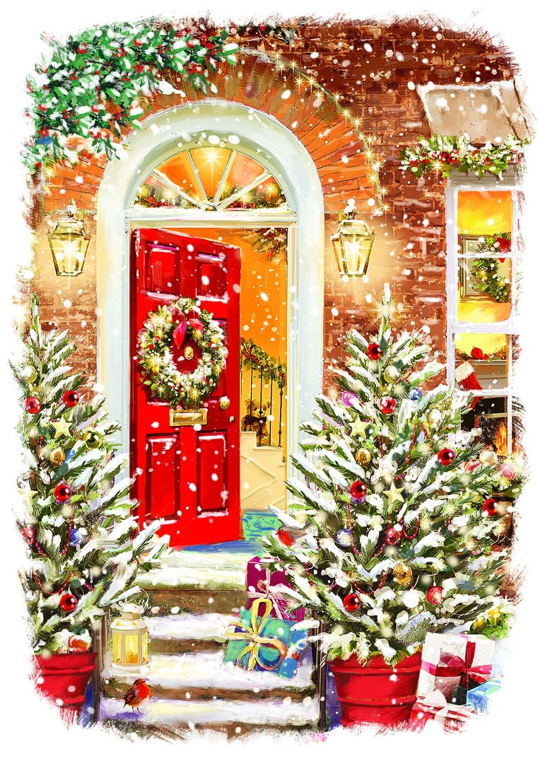 Traditional Christmas & New Year Greeting Card Box Set, 24 Premium Cards, 6 Festive Designs