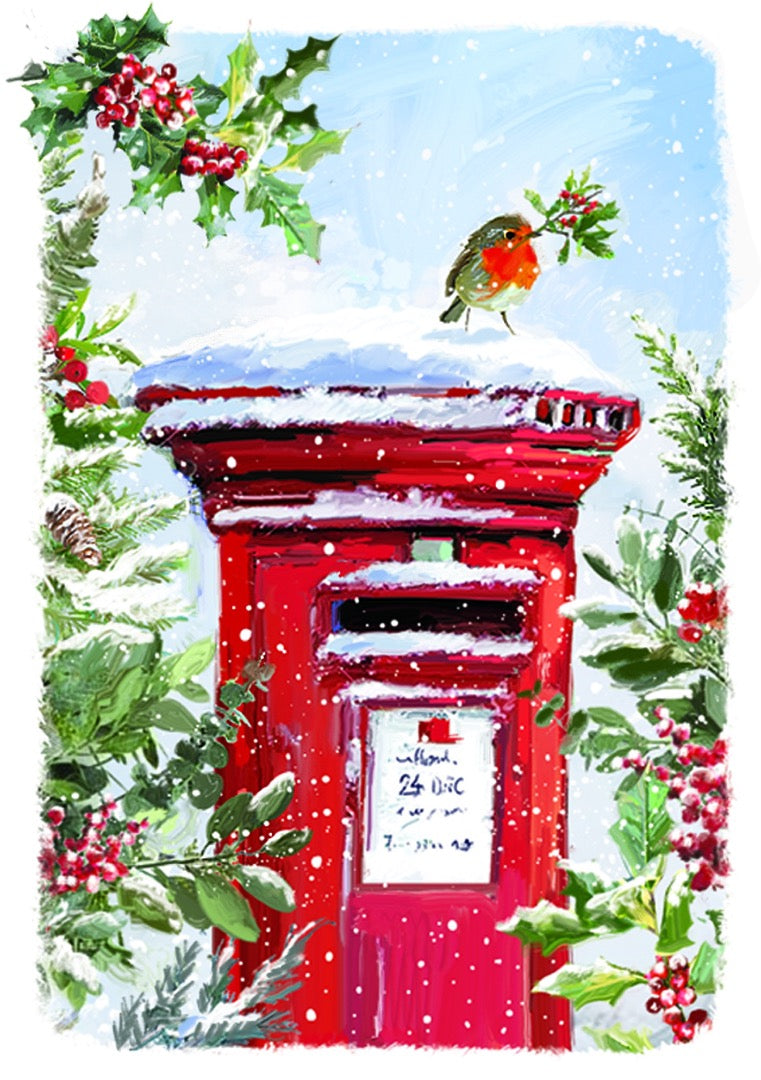 Traditional Christmas & New Year Greeting Card Box Set, 24 Premium Cards, 6 Festive Designs